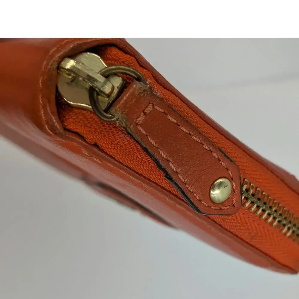 Coach Ashley Vintage Wallet Coral Orange Leather Zip Around Organizer Y2K - Picture 12 of 16